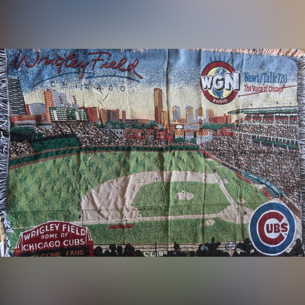 The Northwest Company WRIGLEY FIELD CUBS Blanket Throw Wall decor souvenir